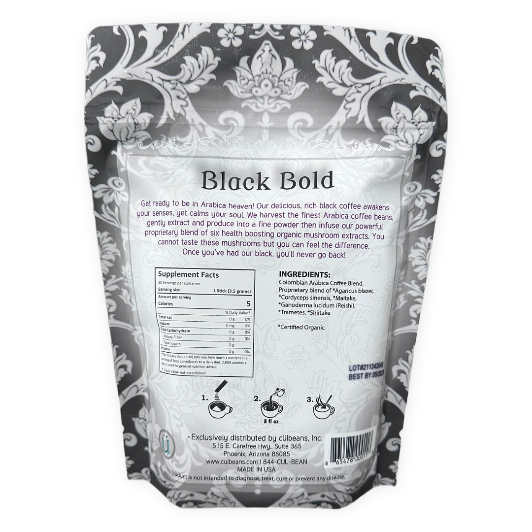 Arabica Black Coffee with organic six mushroom blend
