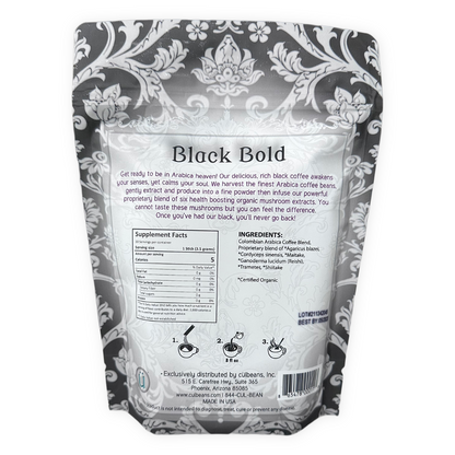 Arabica Black Coffee with organic six mushroom blend